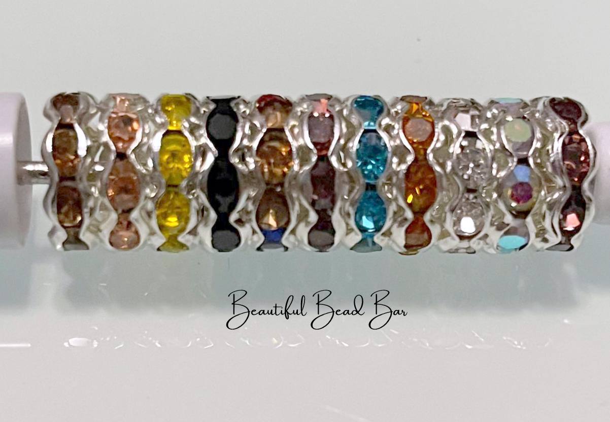 12mm Rhinestone Spacers 25pcs