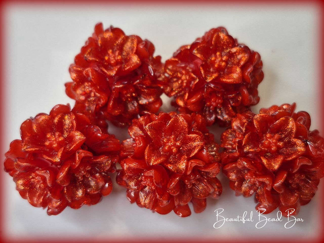 20mm Soft Flower Beads 5 pack